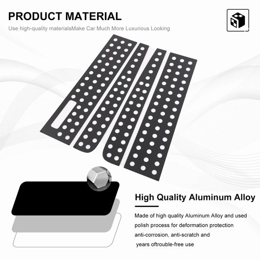 For Ford F150 (2021+) & F250/F350/F450 (2023+) Regular Cab Window Pillar Trim Cover, Black Door Post Covers (4 pcs)