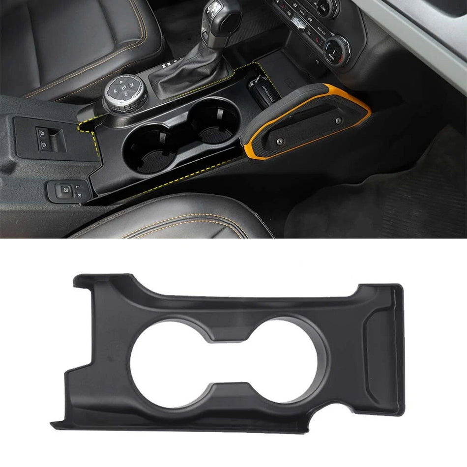 For 2021-2024 Ford Bronco Console Gear Shift Cup Holder Trim Organizer Tray Black