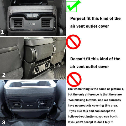 For 2022+ Chevy Silverado/GMC Sierra Rear Back Air Conditioner Outlet Vent Panel Trim