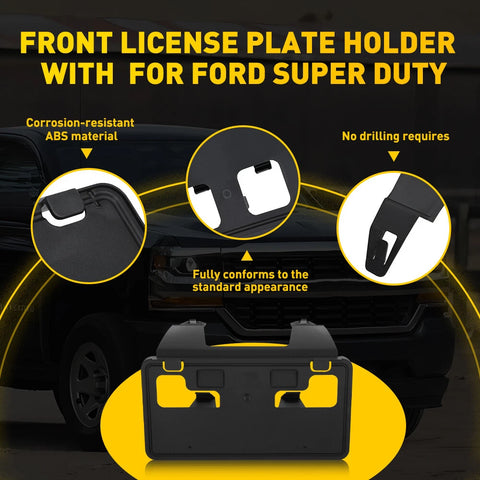 For 2023 Ford F250/F350/F450/F550 Front License Plate Bracket Holder