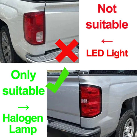 For 2014-2018 Chevy Silverado Side Rear Tail Light Lamp Cover Trim Decor Smoke Black