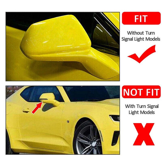 For 2016+ Chevy Camaro Rearview Mirror Caps Cover Overlay HORN Pattern