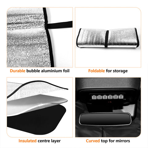 For 2021+ Ford Bronco Windshield Sunshade Sun Visor Folding UV Block Protector