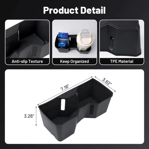 For 2024+ 4Runner Front Rear Drink Cup Holder Inserts Storage Box