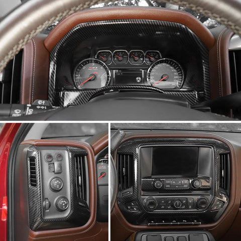 For 2014-2017 Chevy Silverado/GMC Sierra Console Dash Display Meter Cover Trim Kit