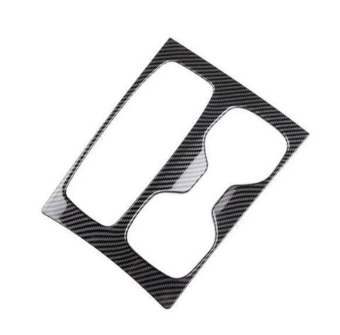 For 2022+ Hyundai Santa Cruz Center Console Gear Shift Panel Cover Water Cup Holder Frame Trim Black Carbon Fiber