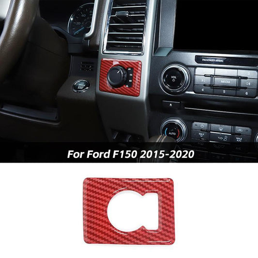 Four Wheel Drive Switch Knob Cover Trim Red Carbon Fiber For Ford F150 2015-2020 Accessories | CheroCar