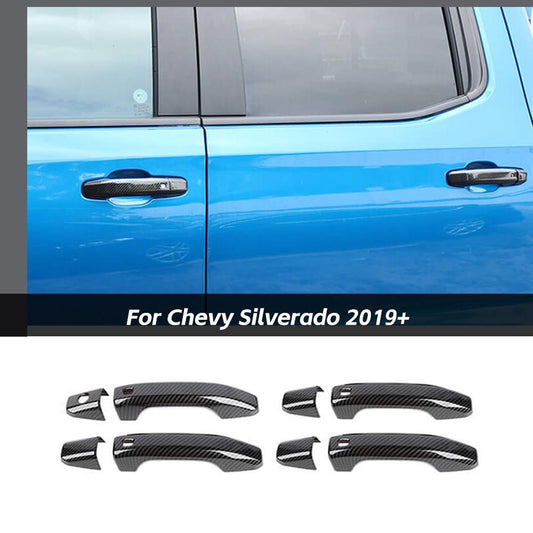 For 2019+ Chevy Silverado/2020+Suburban/21+ Tahoe/GMC-YUKON/19+ GMC-SIERRA 8PCS Door Handle Bezel Shell Cover Trim Decor