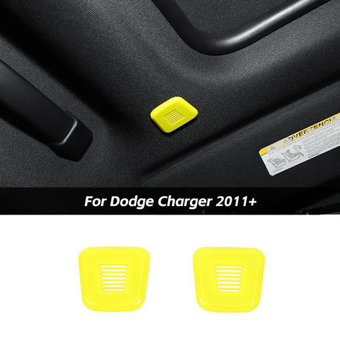 2PCS Top Microphone Cover Trim Bezels For Dodge Charger 2011+ Challenger 2015+ Yellow Accessories | CheroCar
