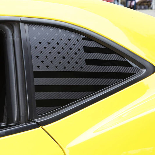 Rear Quarter Window USA Flag Sticker Trim For Chevrolet Camaro 2010-2015 Accessories | CheroCar