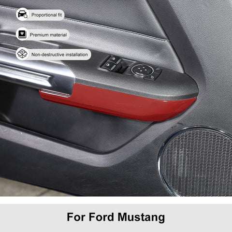 Interior Door Armrest Cover Trim Panel Decor Bezels For Ford Mustang 2015+ Accessories | CheroCar