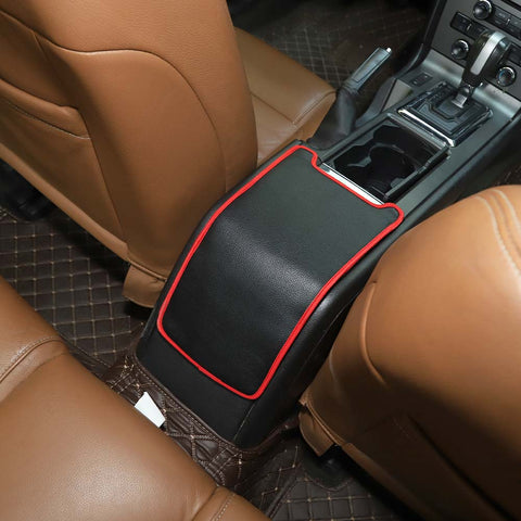 Leather Central Armrest Box Cushion Cover Pad For Mustang 2009-2013 Accessories | CheroCar