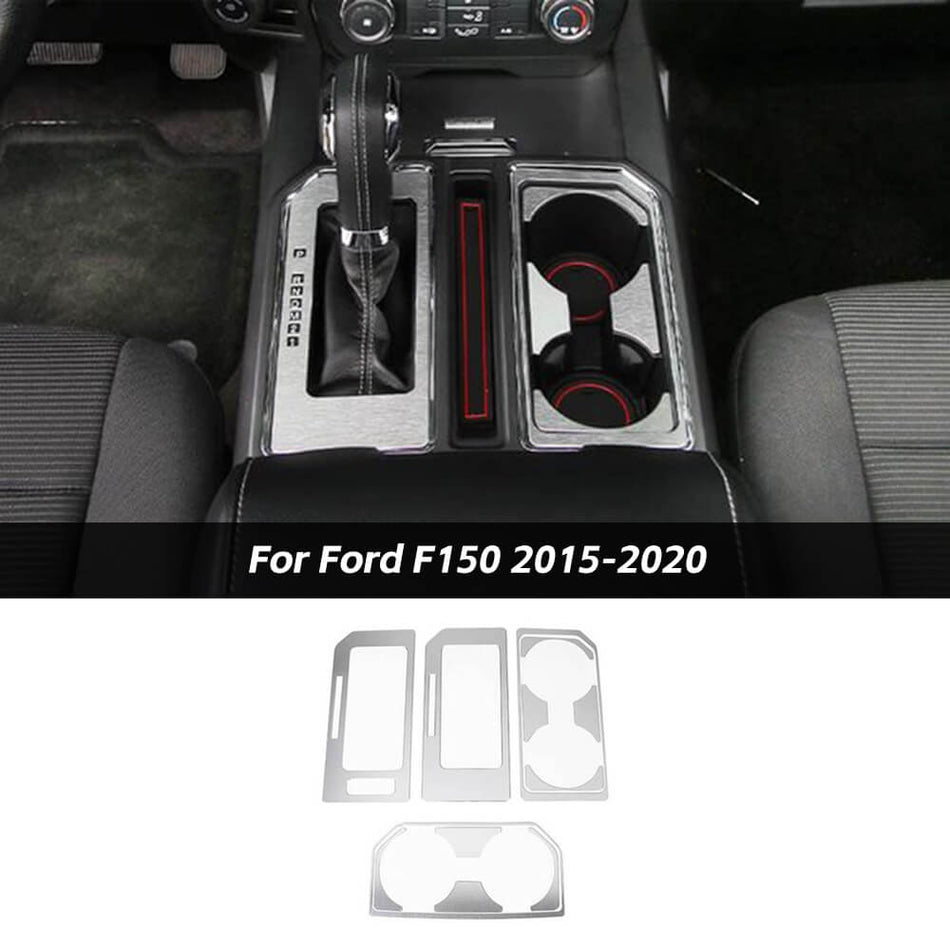 For 2015-2020 Ford F150 Gear Shift Box & Cup Holder Panel Cover Trim Decor Kit