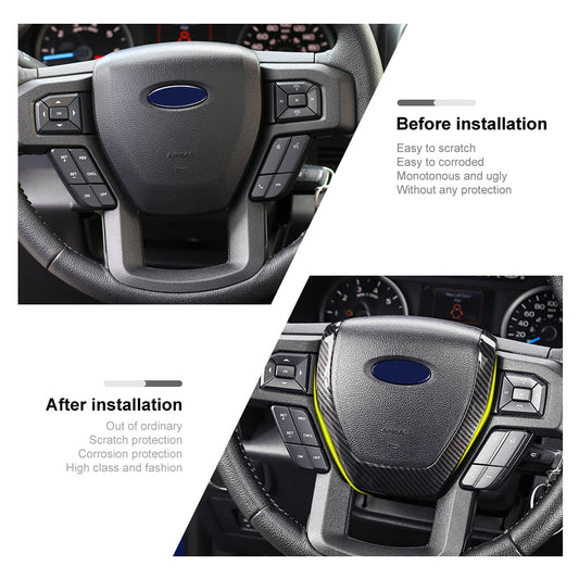 For Ford 2015-2020 F150 & 2017-2022 F250 F350 Steering Wheel Moulding Frame Cover Trim