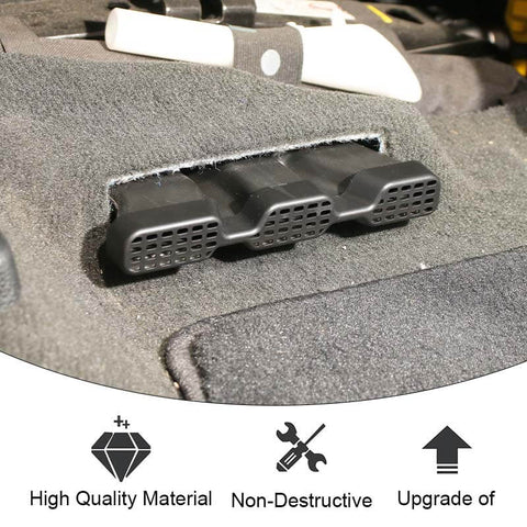 2PCS Black Under Seat Air Vent Outlet Protective Cover For Dodge Ram 1500 2018+ Accessories | CheroCar