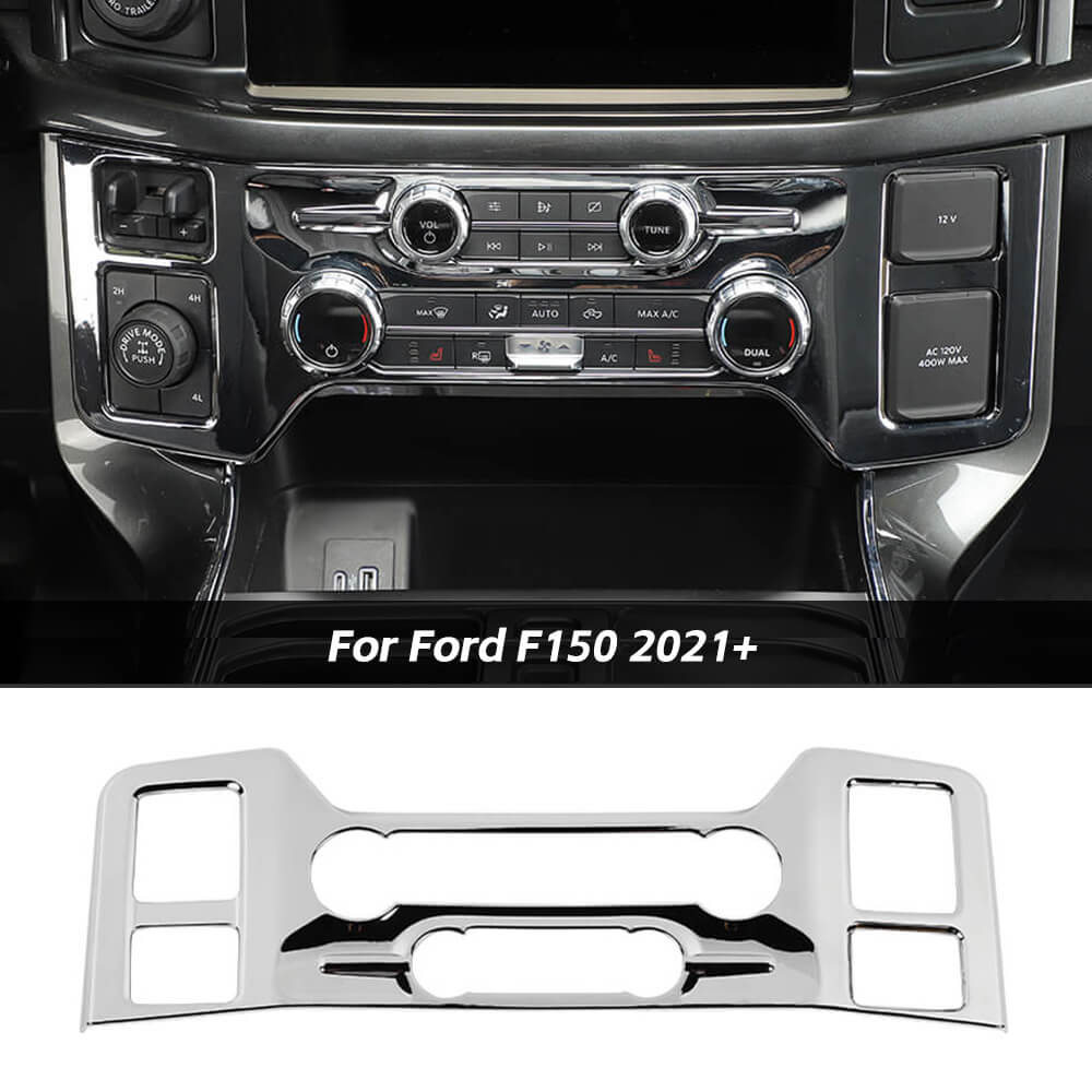 CheroCar 10-Piece Chrome Interior Trim Kit For Ford F150 2016-2019 – Air Vent & Console Covers