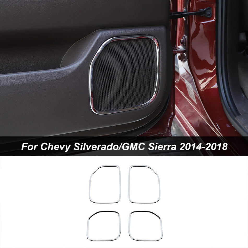 For 2014-2018 Chevy Silverado 1500 & GMC Sierra 1500 Inner Door Sides Speaker Frame Trim Cover