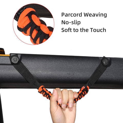 Top Bar Grab Handles Paracord For Ford Bronco 2021+ Orange Accessories | CheroCar