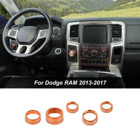 For 2013-2017 Dodge RAM 1500 Headlight & Center Console Switch Knob Trim Ring