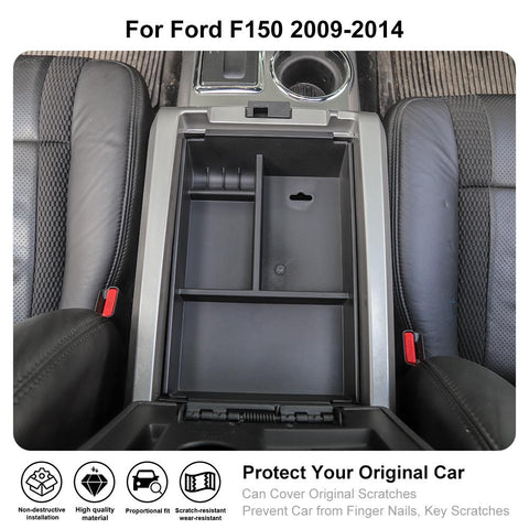 Center Console Armrest Storage Box Tray Organizer For Ford F150 2009-2014 Accessories | CheroCar
