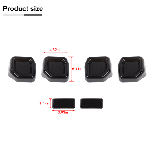 6PCS Rear Tail Light Led Lamp Cover Guard Trim Decor For Ford Bronco Raptor 2021+ Accessories Smoked Black | CheroCar