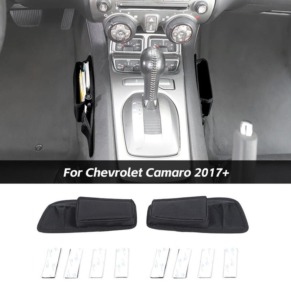 For 2017+ Chevrolet Camaro Black Car Gear Shift Side Storage Bag