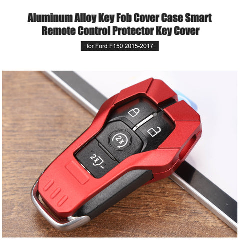 Aluminum Alloy Key Fob Cover Skin Case Protector For Ford F150 2015-2017 Accessories | CheroCar