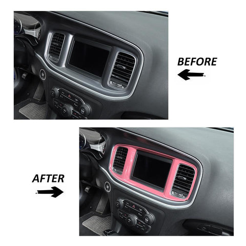 Console Navigation GPS Panel Decor Cover Trim for Dodge Charger 2015+ Accessories | CheroCar