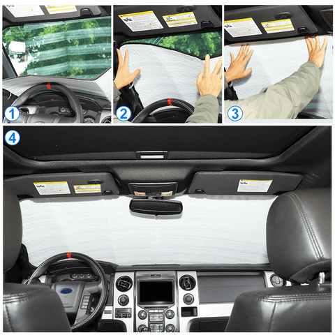 Universal Front Windshield Snow Shield Cover Waterproof Shade Accessories Silver | CheroCar