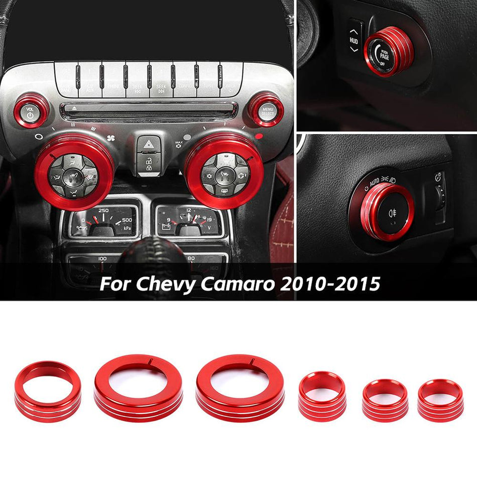 For 2010-2015 Chevy Camaro Center Control Headlight Switch Button Knob Ring Trim