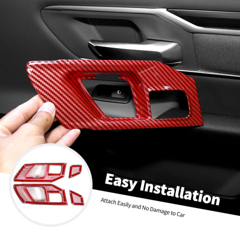 34pcs/set Interior Decoration Kit Trim Cover For Dodge Ram 2018+ Red Carbon Fiber｜CheroCar