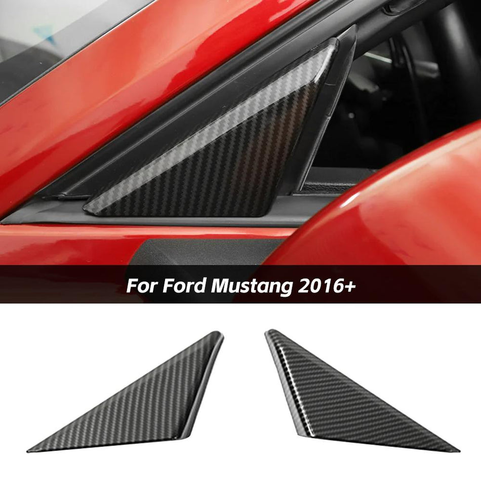 For 2016+ Ford Mustang Front Door ABS Window A Pillar Triangle Cover Trim