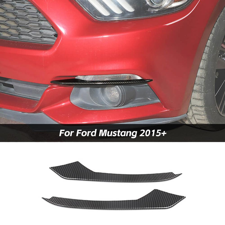 For 2015+ Ford Mustang Front Fog Light Lamp Eyebrow Cover Trim