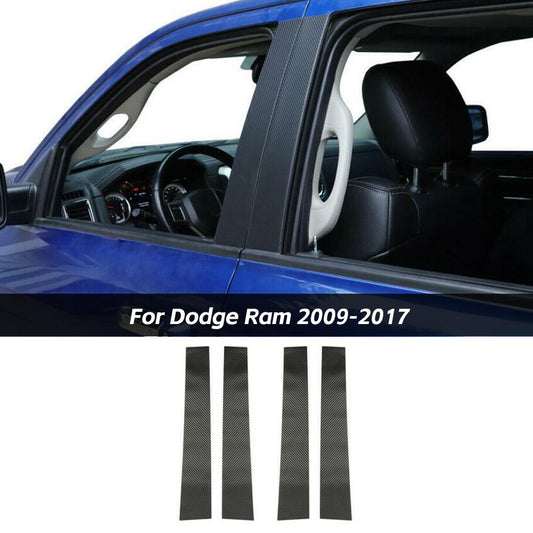 4PCS Car Window Center Pillar Sticker Decor For 2009-2017 Dodge Ram 1500 Accessories | CheroCar