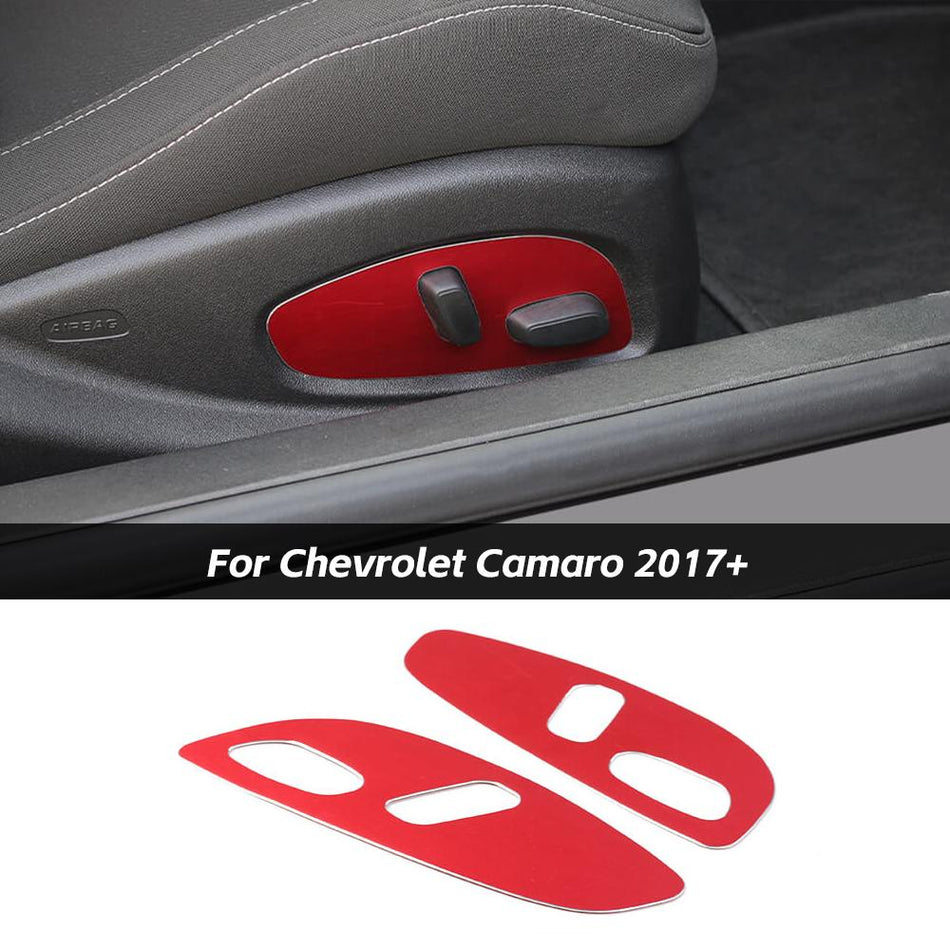 For 2017+ Chevrolet Camaro Aluminum Alloy Seat Adjustment Switch Button Panel Trim