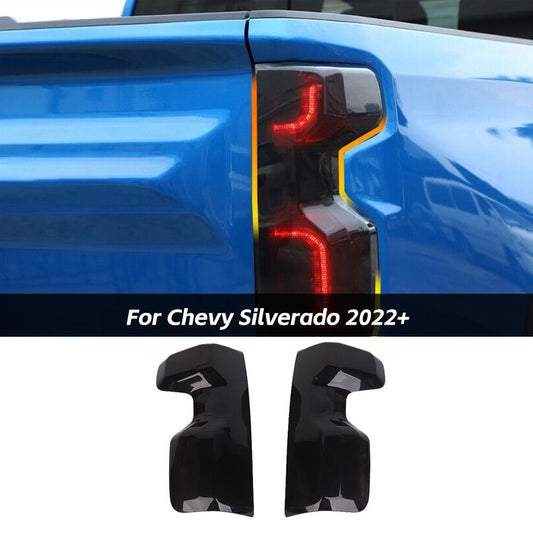 Blackened Taillight Lamp Shell Cover Trim For Chevrolet Silverado 2022+ Accessories | CheroCar