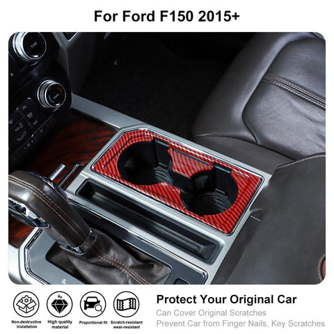 Front Water Cup Holder Cover Trim Decor ABS For Ford F150 2015-2020 Accessories | CheroCar