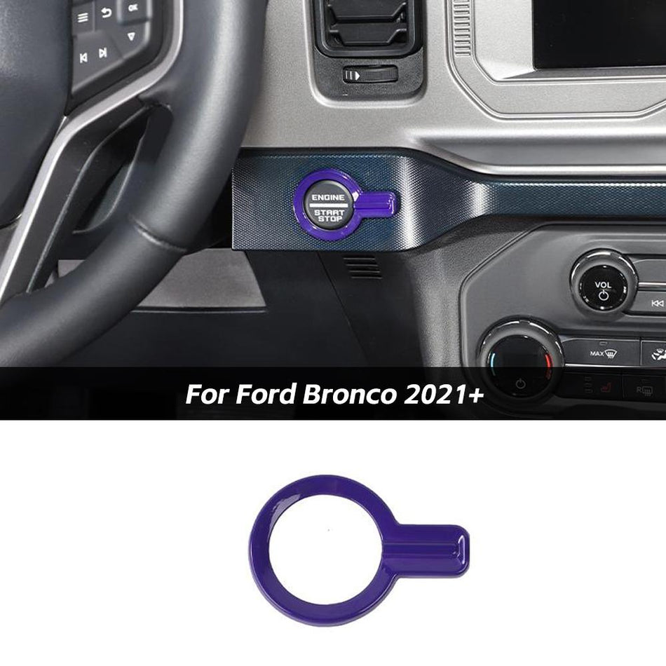 For 2021+ Ford Bronco ABS Engine Start Stop Push Button Cover Trim Decor