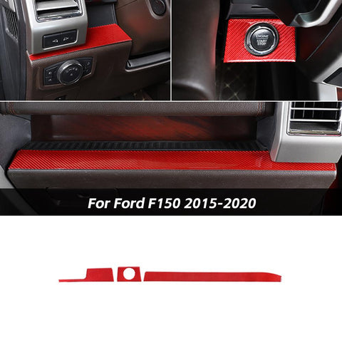 Soft Carbon Fiber Center Console Dashboard Trim Sticker for Ford F-150 2015-2020｜CheroCar