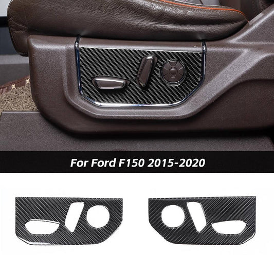 Soft Carbon Fiber Electric Seat Adjustment Panel Trim Cover For Ford F-150 2015-2020｜CheroCar