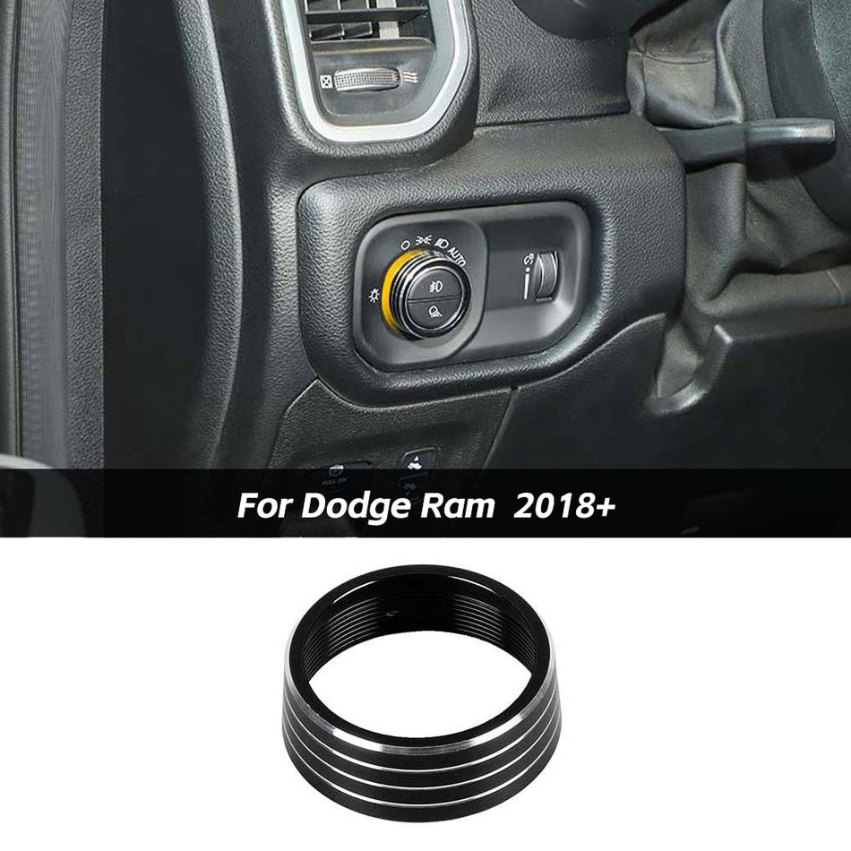 For 2018+ Dodge Ram 1500 Headlight Switch Knob Trim Cover Ring Decor