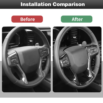 For 2019+ Chevy Silverado 1500 & 2020+ Suburban & 2021+ Tahoe Steering Wheel Cover Trim Frame