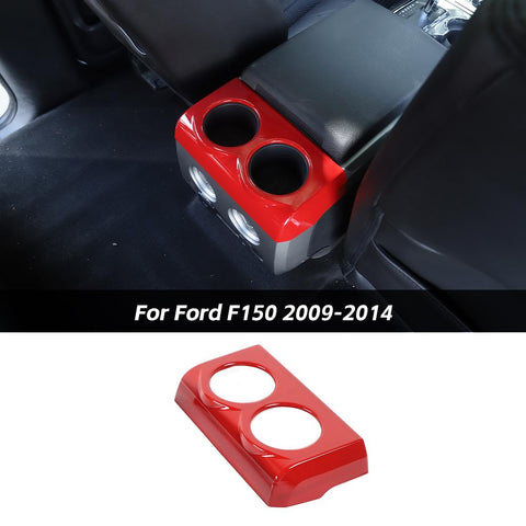 Armrest Box Rear Cup Holder Panel Trim Decor Cover for Ford F150 2009-2014 Red Armrest Box Rear Cup Holder Panel Trim Decor Cover for Ford F150 2009-2014 Red