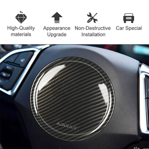 Carbon Fiber Center Steering Wheel Panel Cover Trim For Chevrolet Camaro 2016+ Accessories | CheroChar