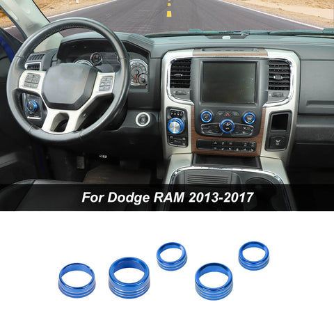 For 2013-2017 Dodge RAM 1500 Headlight & Center Console Switch Knob Trim Ring