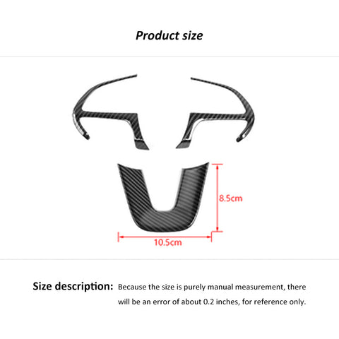 Steering Wheel Decor Cover Trim for Dodge Challenger & Charger 2015+ & Durango 2014+ Carbon Fiber 3pcs/set｜CheroCar