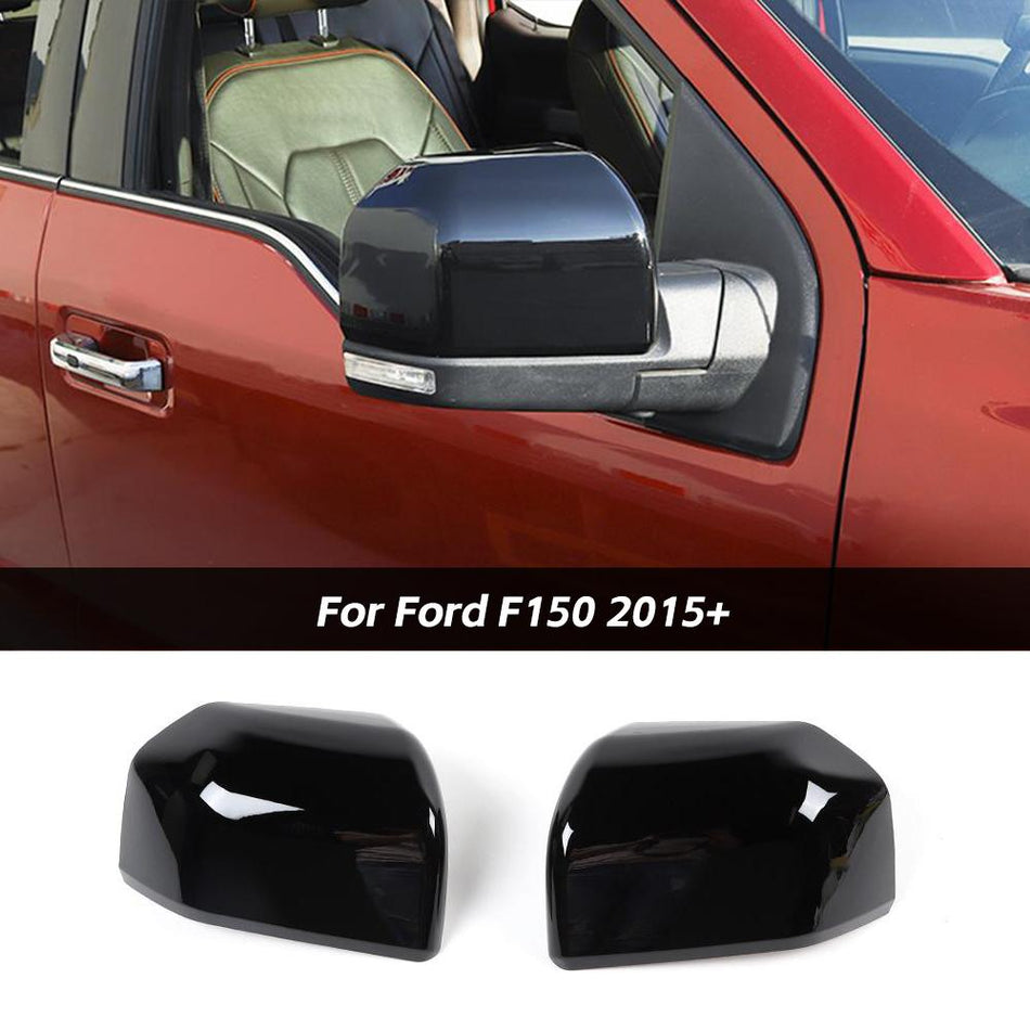For 2015+ Ford F150 Top Glossy Black Replacement Mirror Covers
