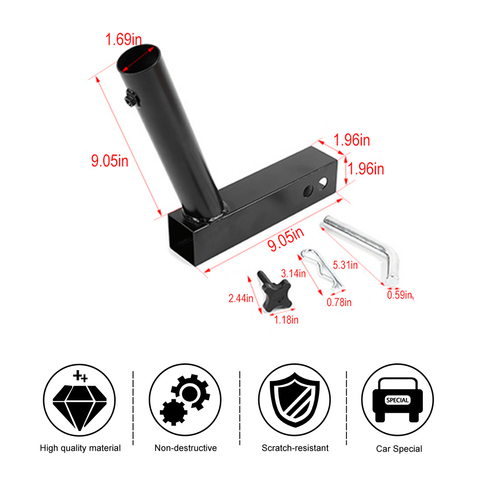 Trailer Hook Flagpole Bracket Holder Hitch Mount Accessories For Universal | CheroCar