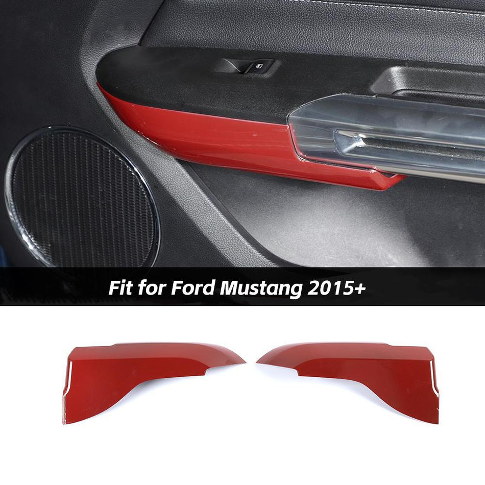 For 2015+ Ford Mustang Interior Door Armrest Cover Trim Panel Decor Bezels