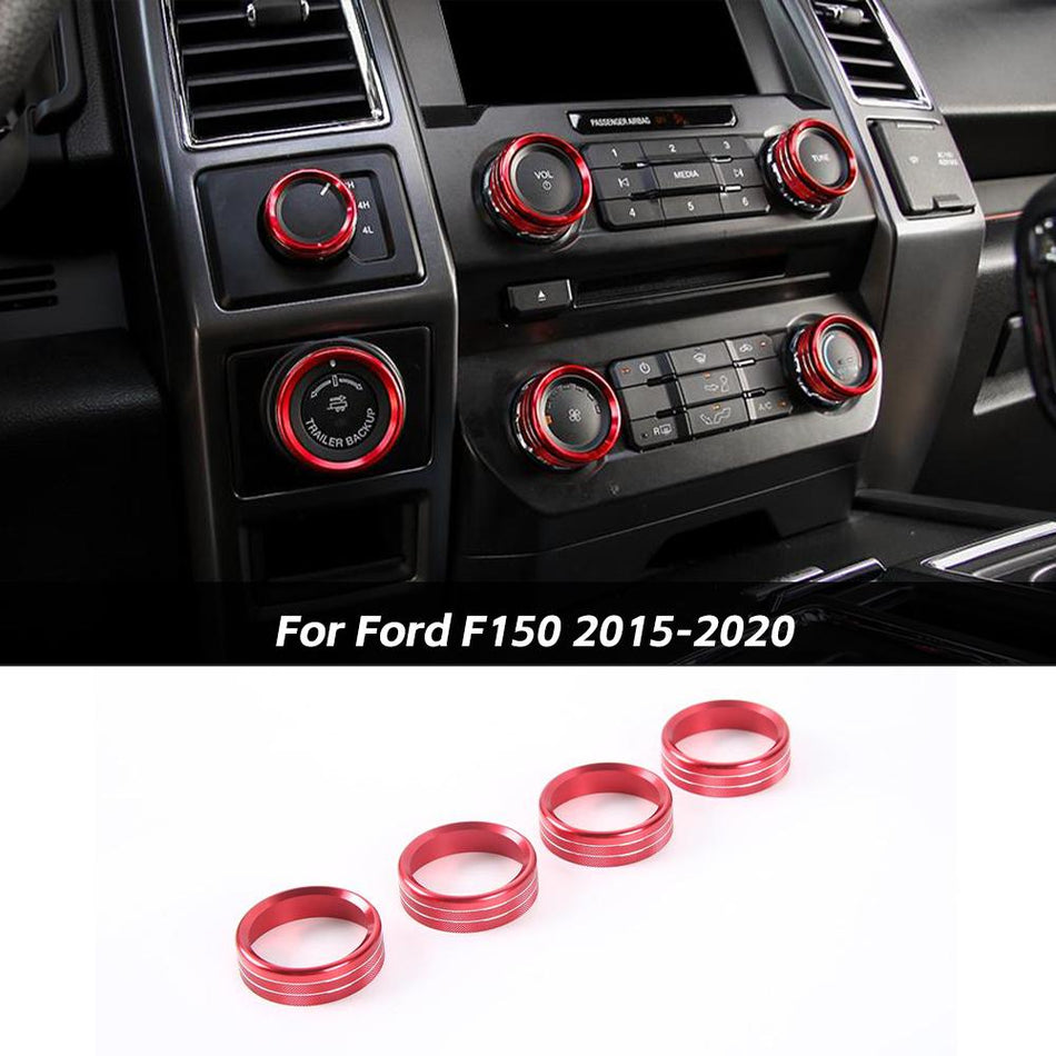 For 2015-2020 Ford F150 XLT Air Conditioner Audio Switch Knob Ring Trim